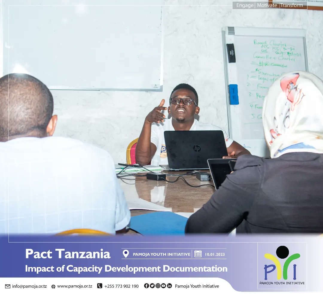 pamoja_youth's tweet photo. Having @PactTanzania document the impact of the capacity development offered under the @USAIDTanzania funded data driven advocacy (DDA) project was a wonderful honor for us. The changes truly impressed them. 

#DDA #capacitydevelopment #changes #impact #youth https://t.co/ohc3puwieT