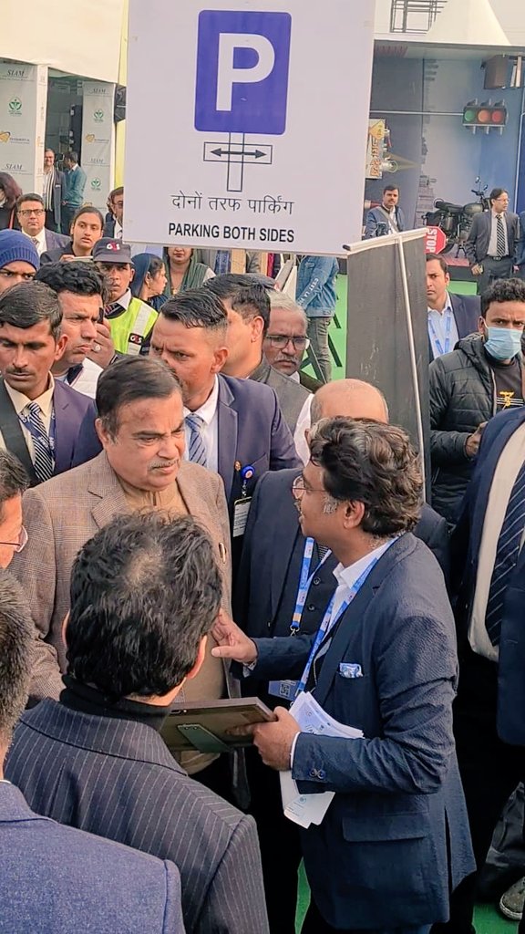 Honourable Minister of Roads Transport &amp; Highway of India <a href="/MORTHIndia/">MORTHINDIA</a> <a href="/nitin_gadkari/">Nitin Gadkari</a> at our During Auto expo 2023