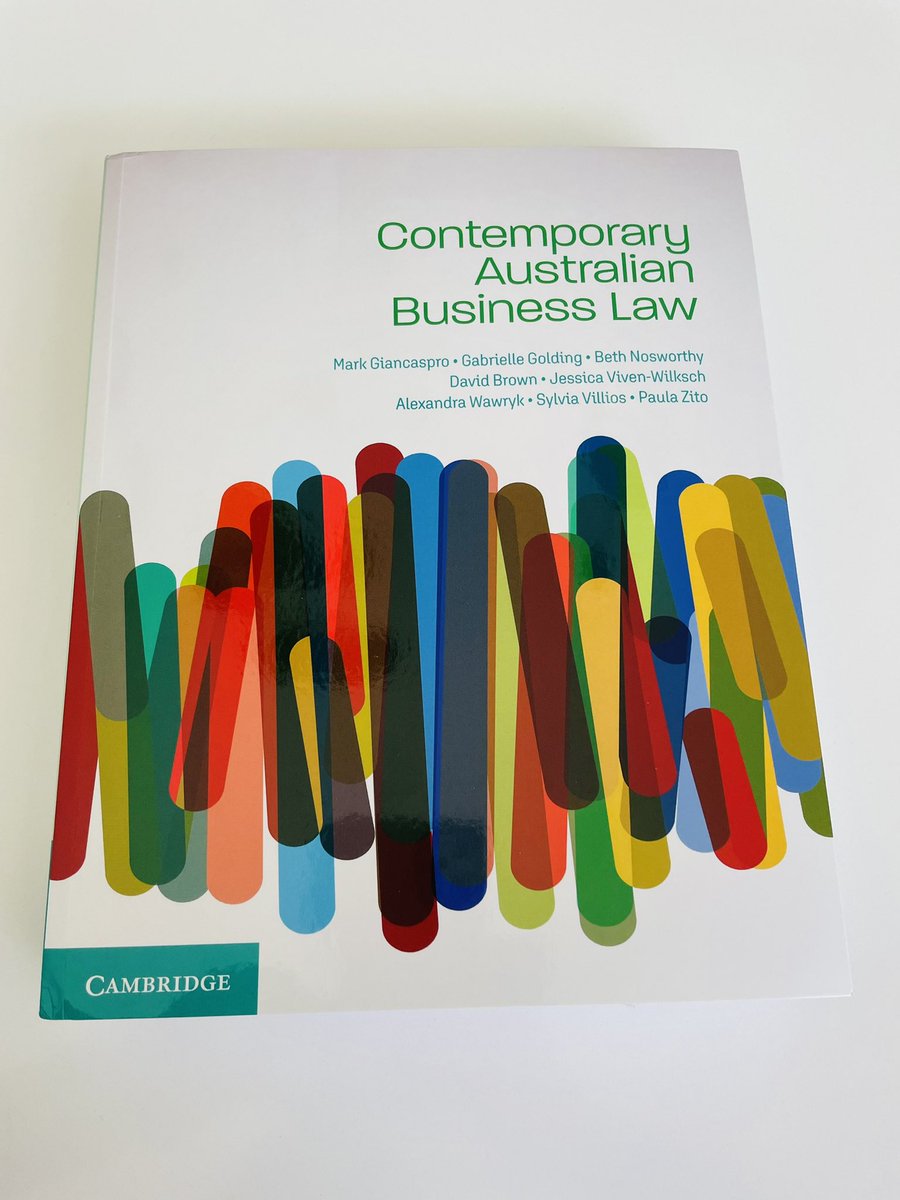 Delighted to share the publication of ‘Contemporary Australian Business Law’; a text for #business students new to studying business #law. Very happy to have written the #IntellectualProperty chapter &amp; be part of the author team. More info available here: cambridge.org/highereducatio…