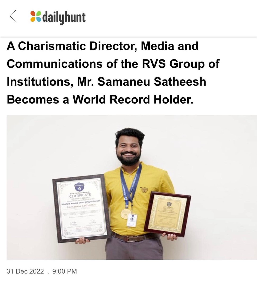 samaneu's tweet photo. I thank all my family, friends, well-wishers and all stakeholders at this moment, since it's really your support and cooperation paved the way to this award. 
😍❤️
Link - https://t.co/tqSkbIUlGx...
#leadership #management #business #development #share #samaneusatheesh #rvscas https://t.co/oMwnWYM722