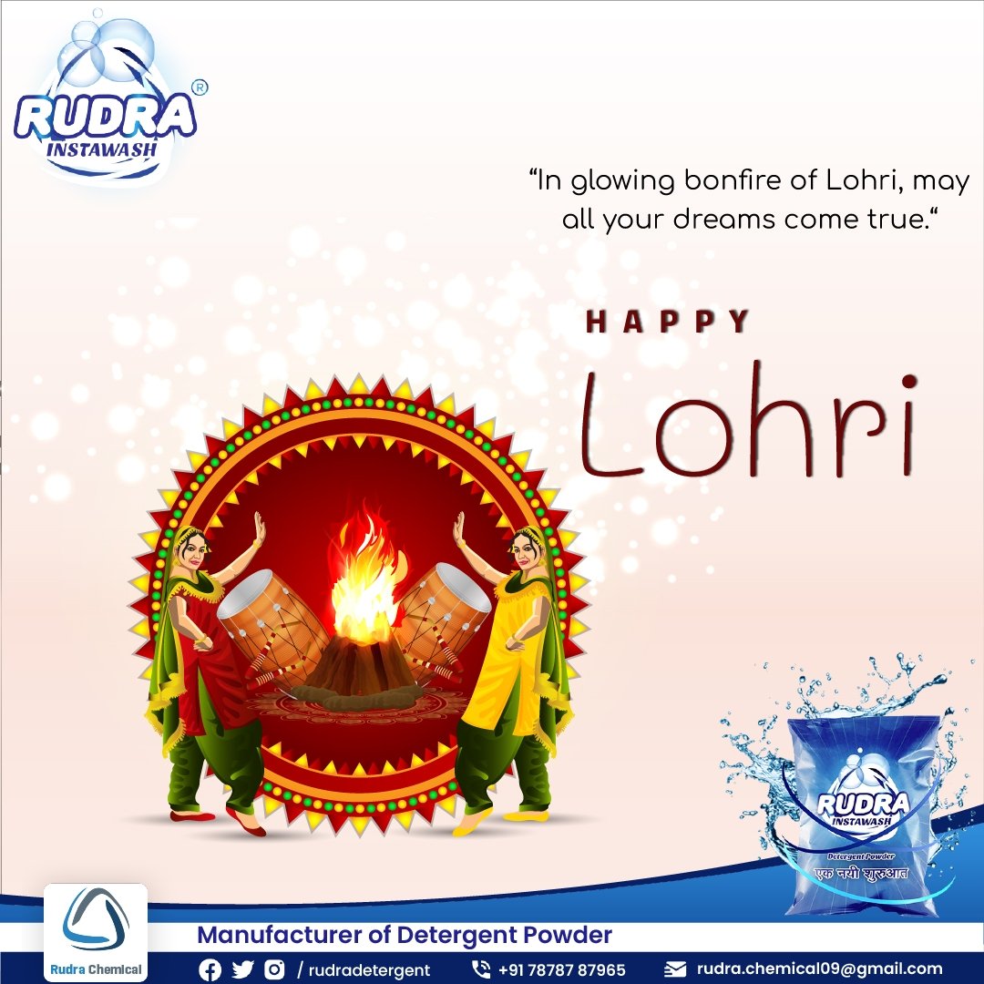 Rudradetergent's tweet photo. लोहड़ी दी लख-लख बधाइयां !!
May this #Lohri bring happiness and prosperity in your life. #HappyLohri
#FestivalVibes #IndianFestivals #Tradition
रुद्र डिटर्जेंट - हाथों की रक्षा कपड़ो की सुरक्षा
#GoingVocalForLocal
#RudraWashingPowde #RudraInstawash #RudraDetergent #DetergentPowder https://t.co/GbEOZZ8Crh