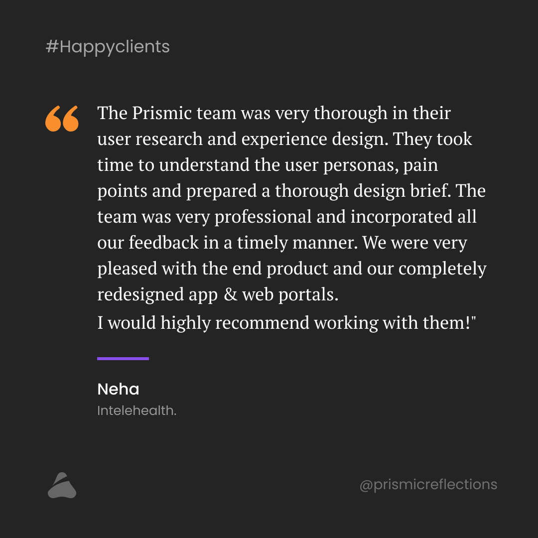 Appreciations are always a booster and motivation to perform beyond expectations. And that's were we thoroughly enjoy working with design matured businesses that really value the power and impact by design.