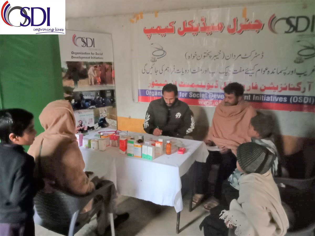 #osdi_pk District Team of #Mardan (#KPK) organized the 6th #GeneralMedicalCamp in the community of Biroch on 11th January 2023 in which a total number of 141 #patients received #primaryhealth #treatment and #medicines