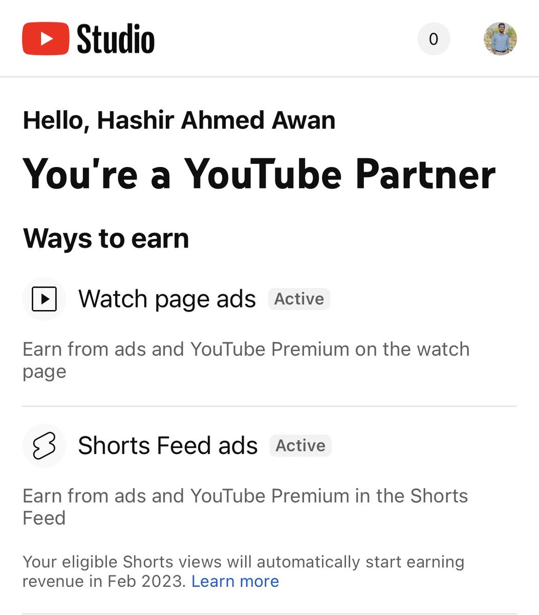 Cadethashir's tweet photo. Just accepted new terms
Now you can earn money from YouTube Shorts also 💰 

#youtubeshorts #hashirahmedawan #digitalmarketing #youtubemonitization #isbfoodnetwork #islamabadians #Pakistan https://t.co/IBfrQo1eRP