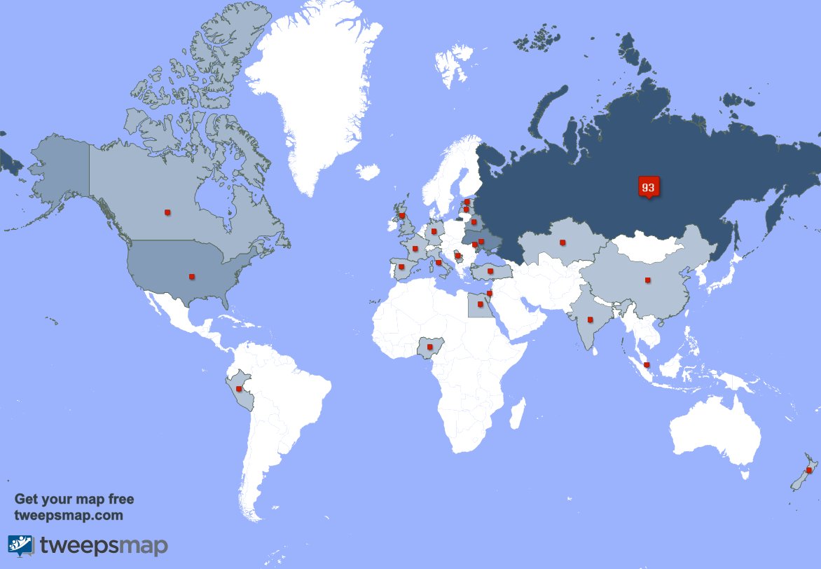 I have 1 new followers from Belarus last week. See tweepsmap.com/!Ilja_Bud
