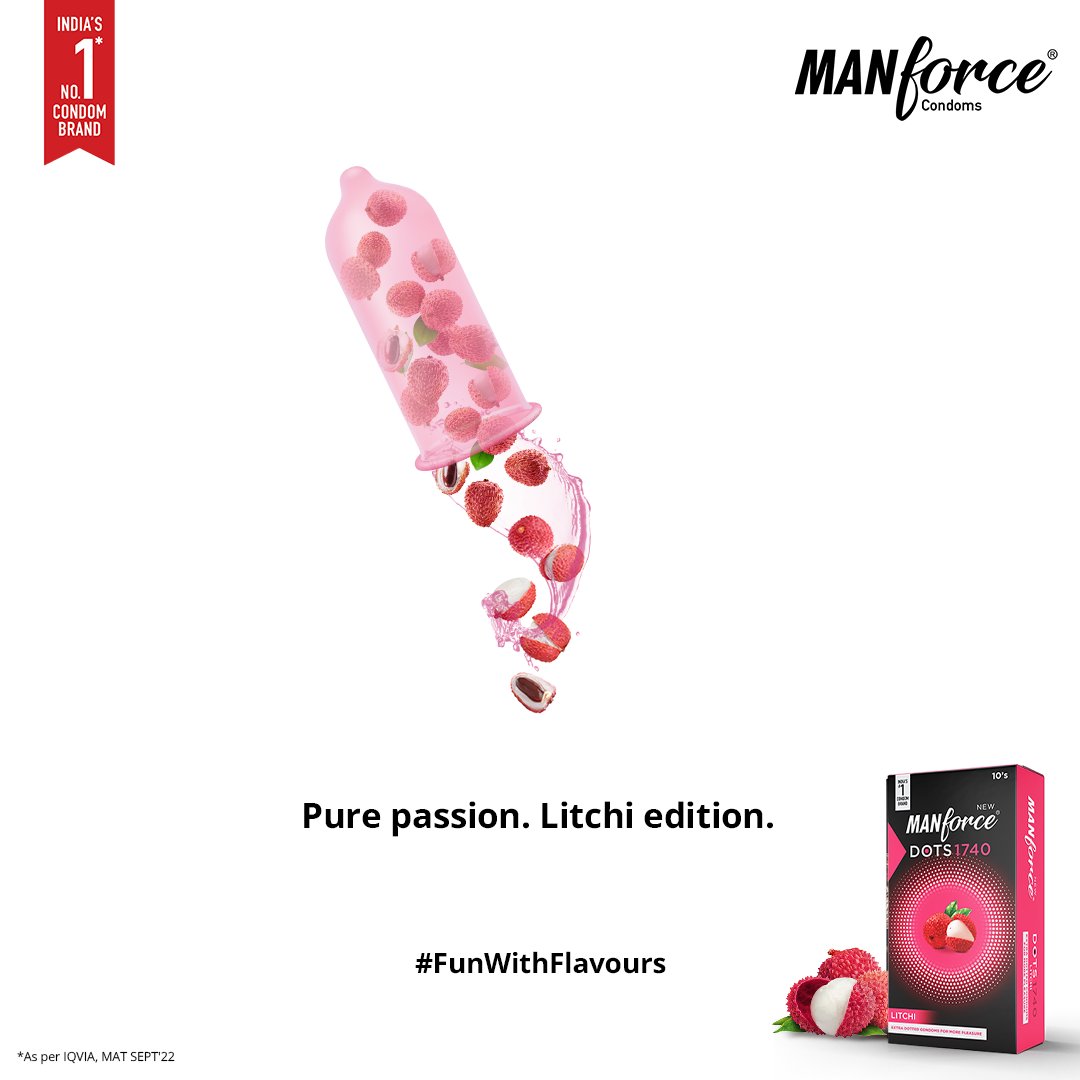 ManforceIndia's tweet photo. Experience pleasure with Manforce Litchi and make her day start on a good note.
Buy now: https://t.co/h6oY8Rl7G4
#FunWithFlavours #FunFlavours #FlavouredCondoms #Litchi #LitchiLovers #Juicy #ManforceCondoms #SafeSex #Pleasure #LongLasting #DottedCondoms https://t.co/r0To8uDq7z