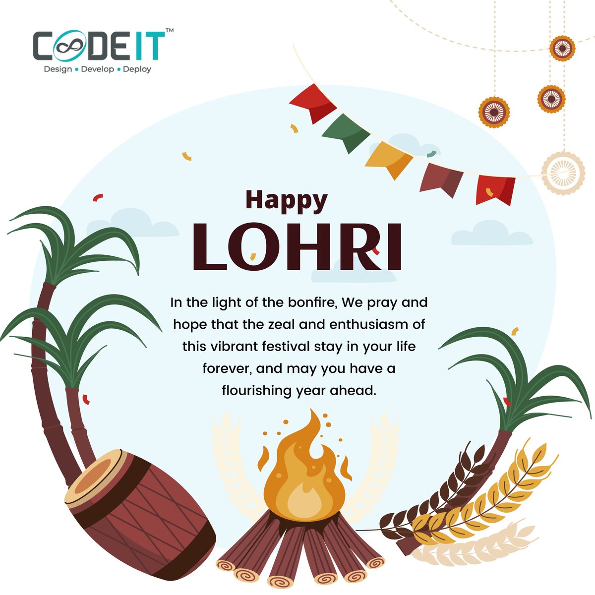 coode_it's tweet photo. May your life get as bright as the fire of Lohri, and may you flourish and grow with each passing day. Happy Lohri!

#coodeit #indianfestivals #celebration #Lohri #Lohri2023 https://t.co/z1RdjsBgKe