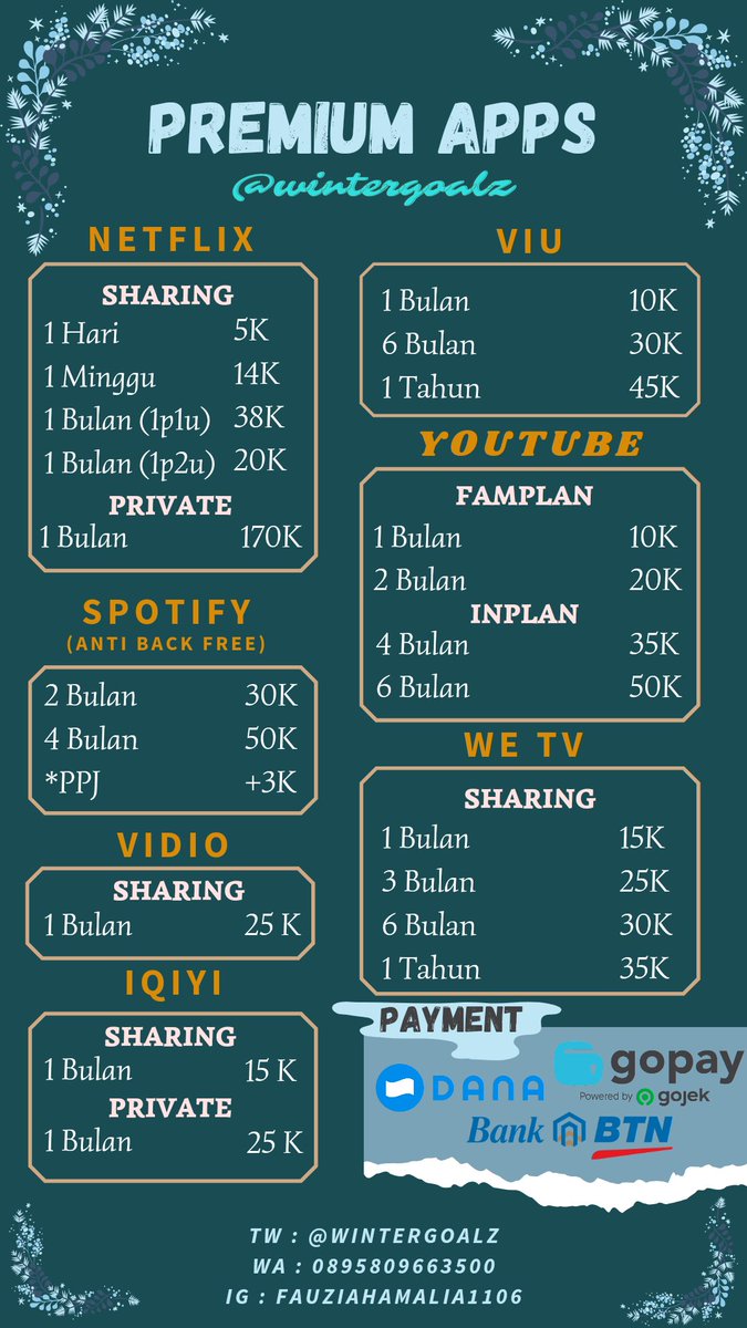 wintergoalz's tweet photo. Haii~` udah open yaa, stock banyakk ready all app yaww. Kalau misal DM lama, boleh lgsg chat ke WA ajaa okeeii

✅Aman dan legal
✅Bergaransi 
✅Trusted, testi on pinned 📌

💰Dana/Gopay/BTN
📮DM / WA klik 👇
https://t.co/MgLlWFwED6

#zonauang #zonacuan #zonajajan https://t.co/Mr4W1TrIR4