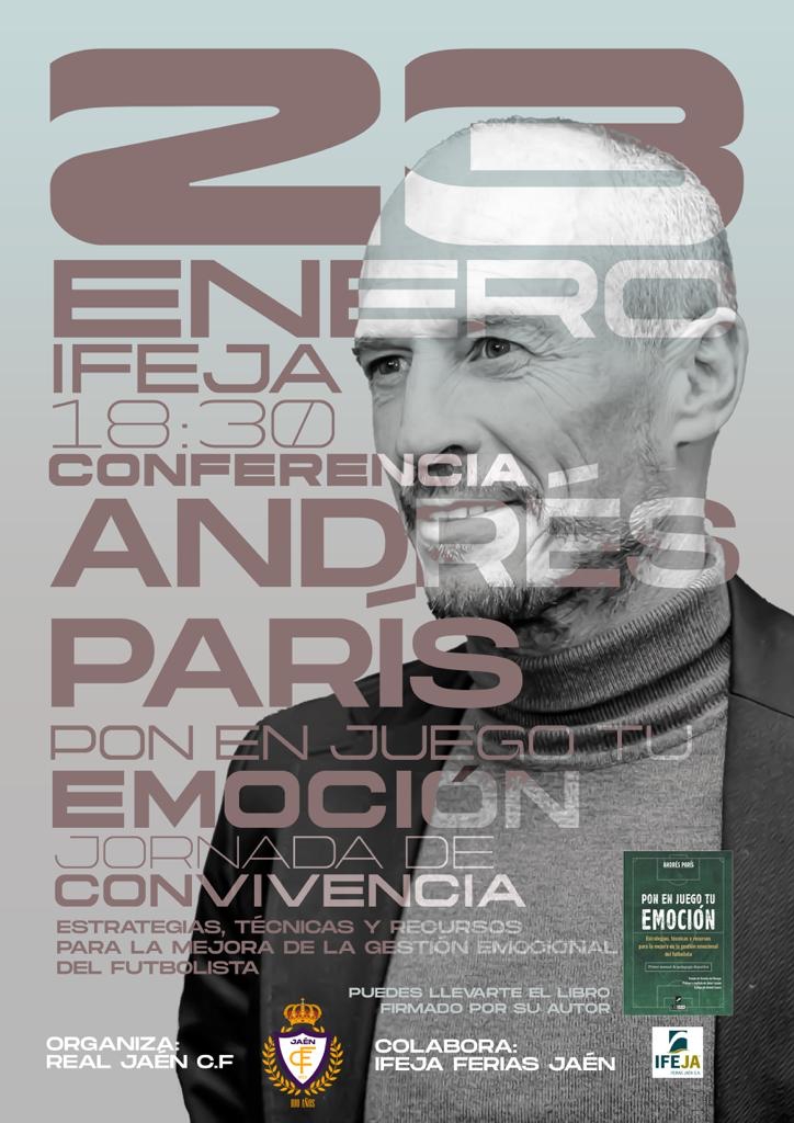 Andresparis1's tweet photo. Comienza la  gira de Pon en Juego tu emoción en Jaén . Pasaremos una jornada de convivencia con el @RealJaenCF  (primer equipo, femenino, futbol base)
@FERIASJAEN
📅23/01/2023
📍 Palacio de Ferias y Congresos de Jaén (#Ifeja)
🕓18:30 h.
Podrás llevarte el libro firmado https://t.co/3P6YPzNIUu