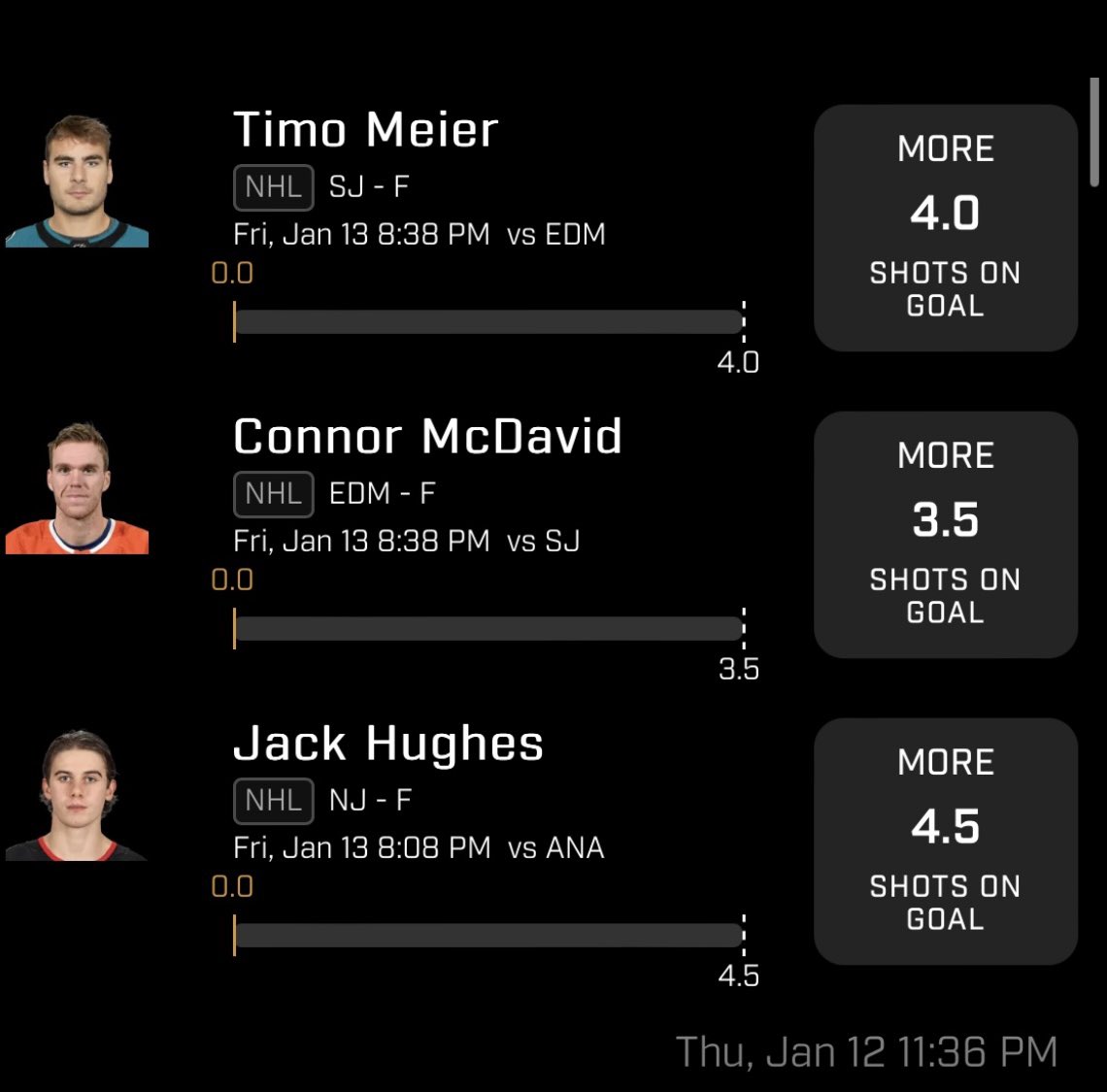 No need to get cute tomorrow. Hughes=Goat Mcdavid=Goat Meier 25 sog against Oilers last year enough said