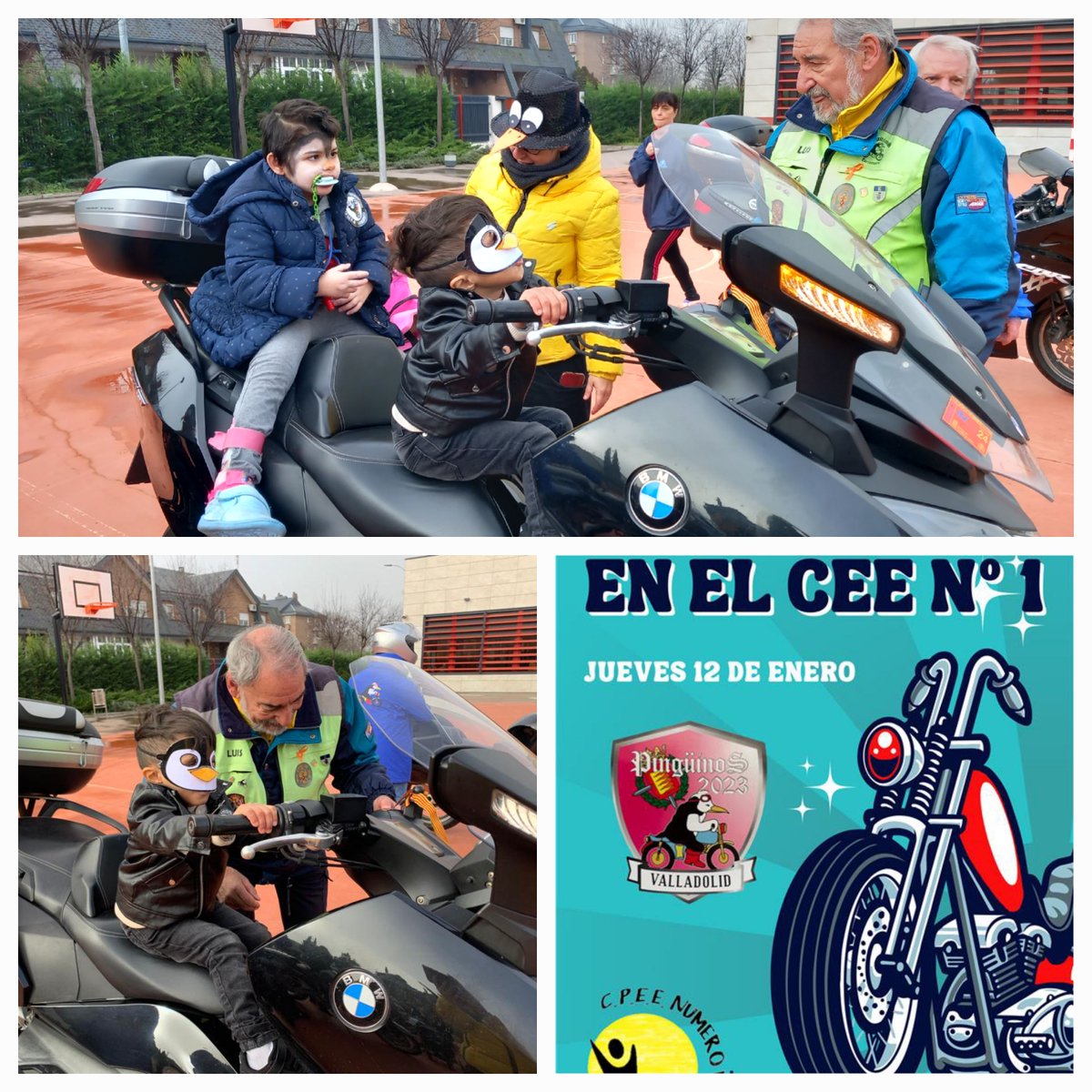CEE_N1's tweet photo. Ayer disfrutamos de la visita de Pingüinos al Número 1, actividad incluida en el proyecto Pucelandia, que nos acerca Valladolid al cole. Pasamos un rato genial viendo las motos, montándonos, aprendiendo su funcionamiento... Mil gracias! @PinguinosVLL @educacyl @AyuntamientoVLL https://t.co/DfpeKfAhs0
