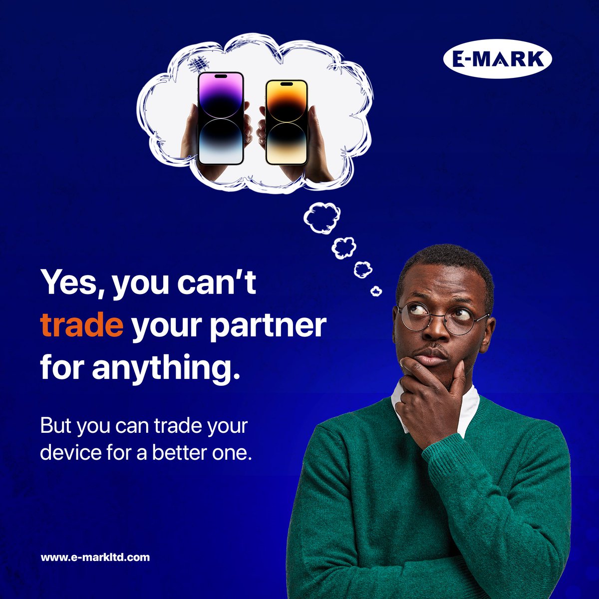emarkzm's tweet photo. Trade in your current device for a better one. The only trade that’s worth it. 

#DeviceTradeIn #FlexibleTerms #ConnectingPeople https://t.co/kPJyBXDaXO