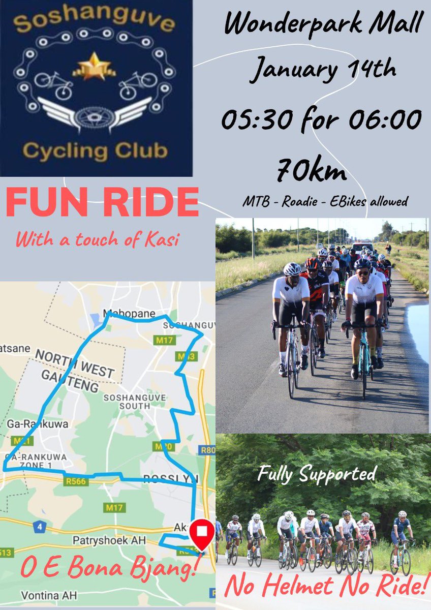 Easy 70km.
You can start with us from Wonderpark or join at any water point stops below. 
starting at Wonderpark Mall, 1st water point at Uncle Nuts (Garankuwa)
2nd stop Morula Sun, 3rd Giant Stadium and 4th at Thorn-tree Complex( block XX) #FetchYourBody2023 #RunningWithTumiSole