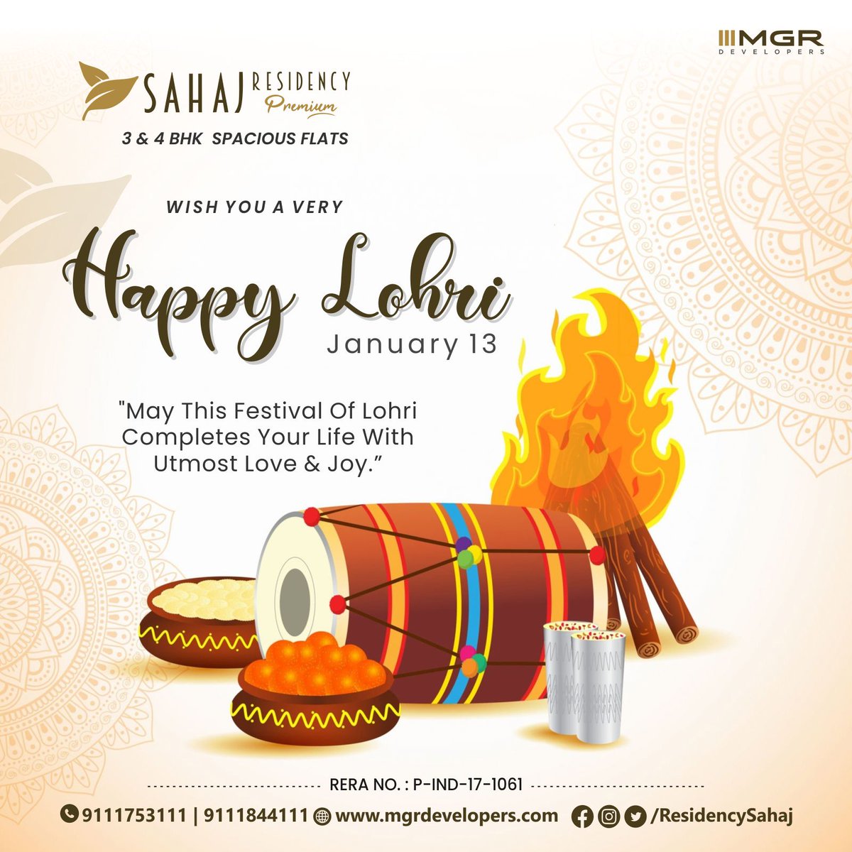ResidencySahaj's tweet photo. May This Festival Of Lohri Completes Your Life With Utmost Love & Joy!
.
@ResidencySahaj Wishing You A Very Happy Lohri 🌾
.
.
#HappyLohri2023 #HappyLohri #Lohri #Festival #SahajResidency #MGRDevelopers #RealEstate #Indore #MadhyaPradesh #India https://t.co/Wv3F98CQQe