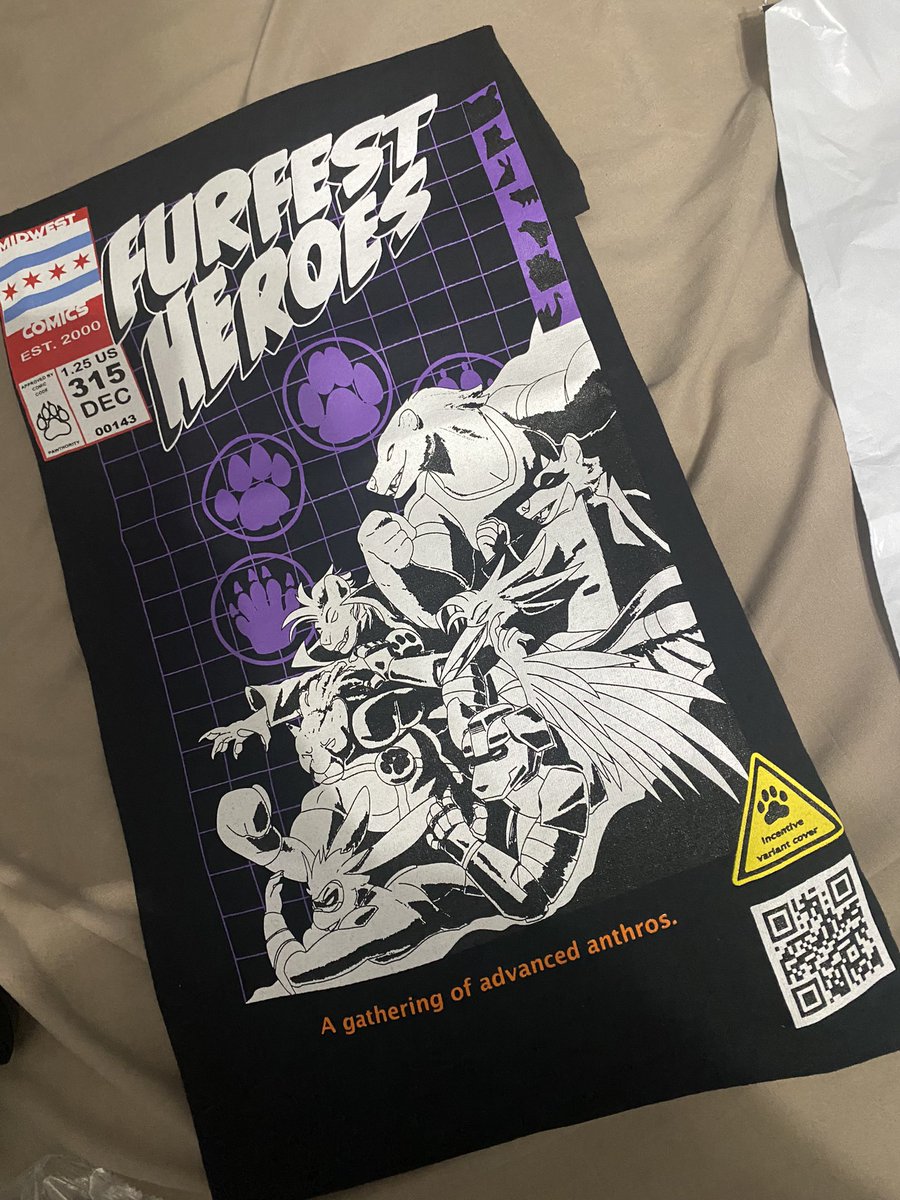 hyypnosis's tweet photo. Just got this in the mail today! Kinda wanna frame it instead of wear it tbh๐ญ๐ค #midwestfurfest #mff22 https://t.co/kzYmBN4z4M