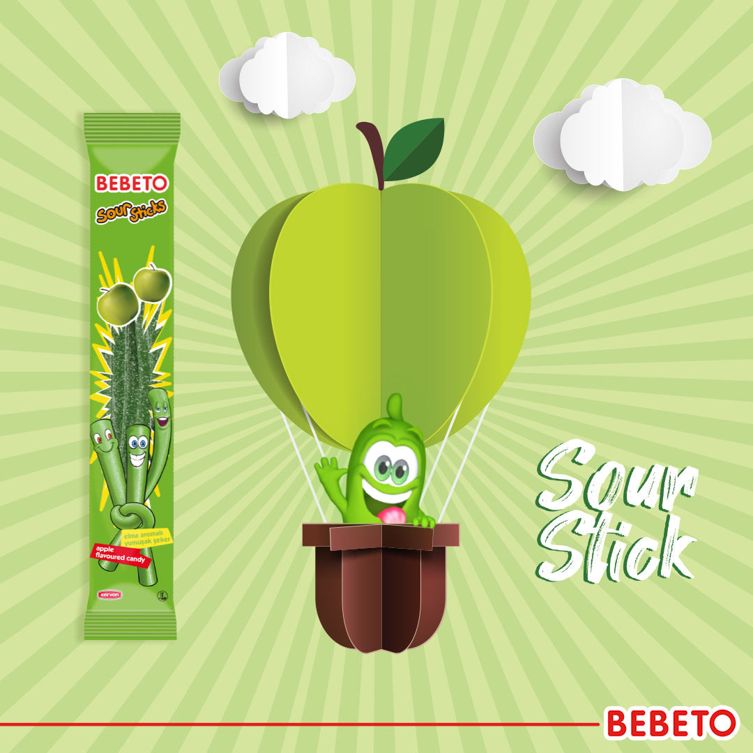 Bebeto Elmalı Sour Sticks’in enfes lezzetiyle uçuyoruz!

#Bebeto #YumuşakŞeker #EğlenceyiBaşlat #SourStick #Elma