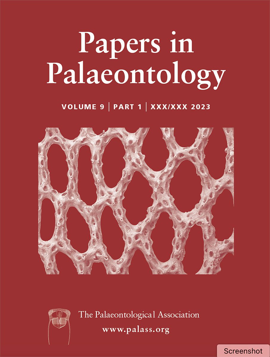 #FossilFriday Cover of this year’s volume of Papers in Palaeontology featuring a silicified phylloporinid bryozoan from the Ordovician Edinburg Formation of Virginia, USA. @ThePalAss