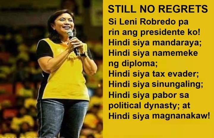 Puro good character reference ang basehan nila to make Leni as Pres., pero ano nagawa nito as public servant? Iniisip ko ano nagawa ni Leni sa isang tulad kong ordinaryong Pilipino, WALA as in wala. In general hindi sya public servant for me ✌️