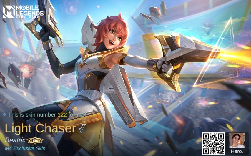 NGallanas's tweet photo. I just obtained a new skin Light Chaser in Mobile Legends: Bang Bang! Let's face off against the world's best MOBA players together! 
https://t.co/wY6PAkQWT1 https://t.co/Yp7DKaP99j