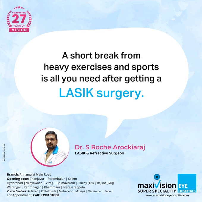 boopathy2790's tweet photo. It is advisable to give quality time for your complete recovery from the surgery before you get into your daily routine. 
Hello 7092955500
Book an appointment- https://t.co/Gtok401I4Q

#Maxivision #MaxivisionEyeHospitalTrichy #Eyecare #Advanced #EyecareExpert #LASIKCare https://t.co/b8dD7JPLNX