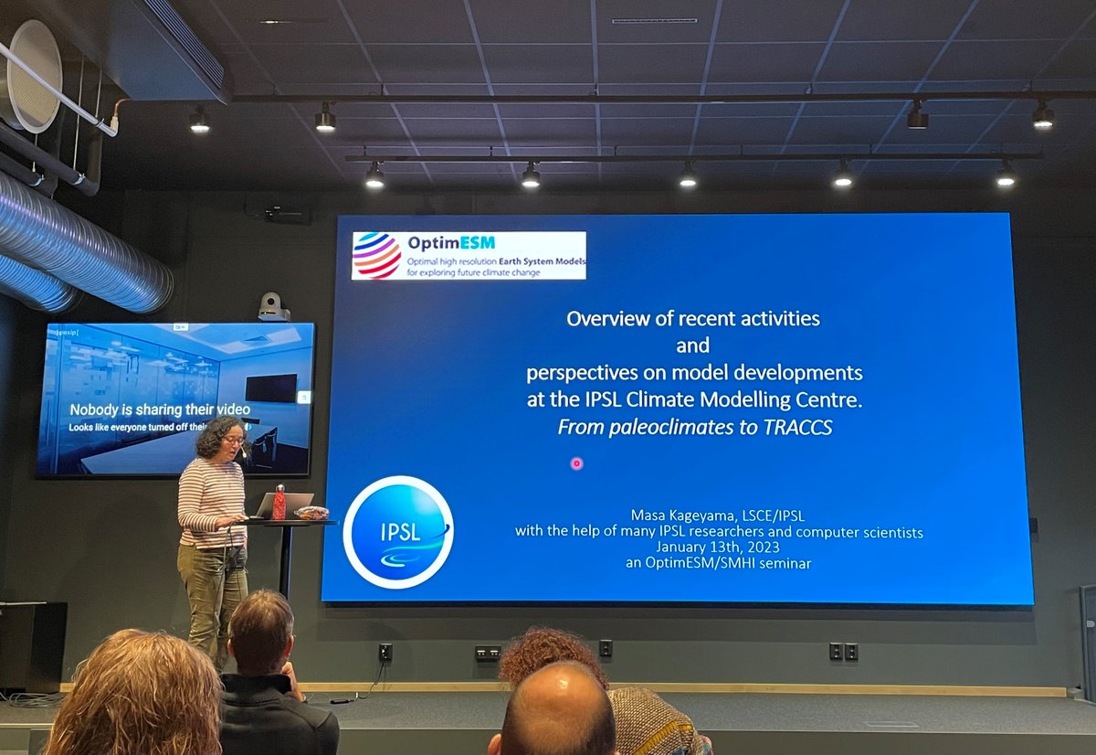 optimESM_eu's tweet image. Today we had the first seminar within #OptimESM! #SMHI had the honor to host Masa Kageyama that gave an overview of recent activities and perspectives on model developments at the #IPSL Climate Model Centre and talked about #TRACCS. #climatemodelling #climateservices