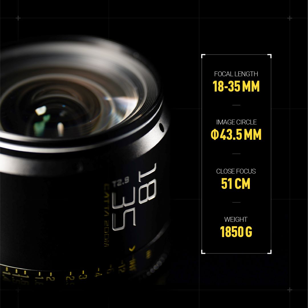 DZOFILMINC's tweet image. Consistent mechanism as the Catta Ace Zoom lineup, 𝙩𝙝𝙚 𝙣𝙚𝙬 𝘾𝙖𝙩𝙩𝙖 𝘼𝙘𝙚 𝟭𝟴-𝟯𝟱𝙢𝙢 is compatible with the Full Frame image format, allowing more visual information to be included in the frame.
Available now for $𝟯,𝟴𝟵𝟵 and ship by the end of January.
#dzofilm