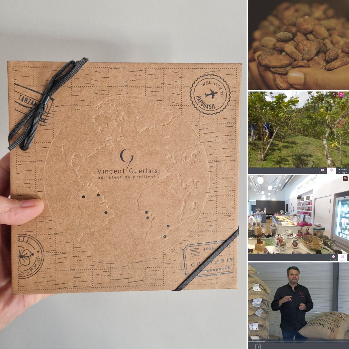 Merci <a href="/VincentRoirand/">Vincent ROIRAND</a> de <a href="/wezit_fr/">Wezit FR</a> pour cette visite virtuelle chocolatée immersive et originale. Cette expérience phygitale sensorielle nous fait découvrir et déguster chacun des stades de la transformation de la fève aux chocolats de la maison <a href="/VincentGuerlais/">Vincent Guerlais</a>.