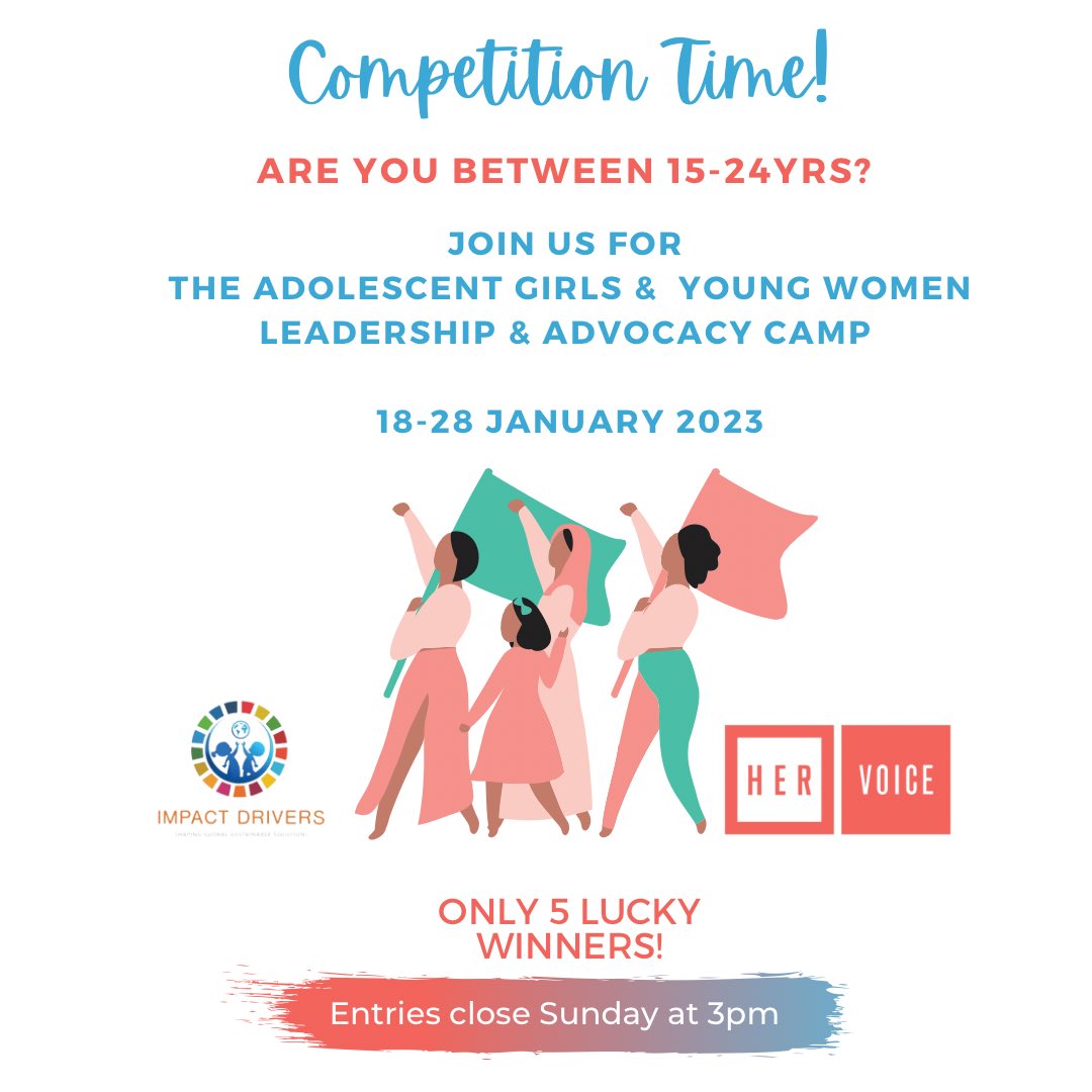 To enter the competition, all you have to do is:
 
1. Follow our page.
2. Like and share this post.
3. Post a 1 minute video telling us what you would do if you were a leader for a day.
4. Tag 3 friends in the caption.

#impactdrivers #hervoicefund #leadership #advocacy #youth