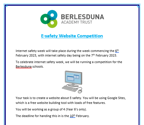 Learning to keep ourselves safe online! <a href="/WillowsBasildon/">Willows Primary School and Nursery</a> <a href="/FelmorePrimary/">Felmore Primary.</a> <a href="/WhitmorePrimar1/">Whitmore Primary</a> <a href="/StMarysCofEWF/">St Mary's CofE WF</a>