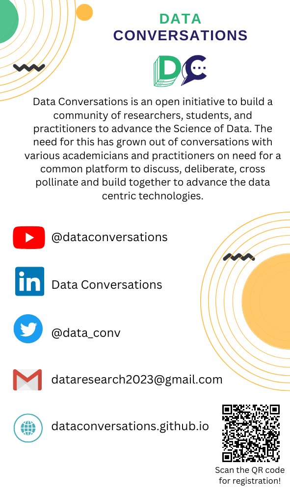 Data Conversation (@data_conv) on Twitter photo Hello World👋 We at <a href="/data_conv/">Data Conversation</a> are happy to kick off our initiative starting in a few days with monthly seminar series. Please follow our social handles to stay updated and register to be part of the community! Hello World👋 We at <a href="/data_conv/">Data Conversation</a> are happy to kick off our initiative starting in a few days with monthly seminar series. Please follow our social handles to stay updated and register to be part of the community!