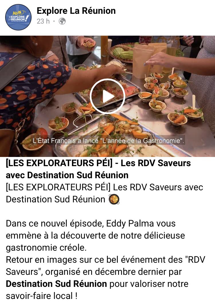 PalmaDy's tweet photo. Gayar avec @SudReunion Explore la Réunion et la fédération Réunionnaise de Tourisme direction 
"L’année de la gastronomie" 😉🇷🇪👋

https://t.co/up9HcNjPsW https://t.co/lyiXtdf7Zy