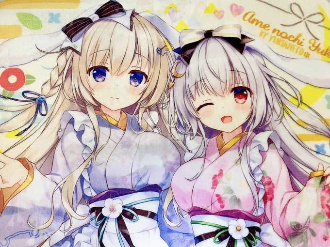 うさぎ姉妹ふわふわマット実物サンプル写真撮りましたとっても鮮やかな発色でかわいい1月15日までBOOTH受注中です 