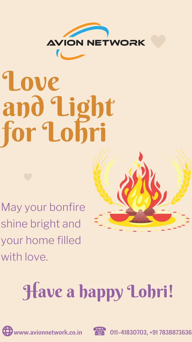 AvionNetwork_IN's tweet photo. Wishing you a warm and joyous Lohri filled with love, laughter, and abundance. May the festival bring you happiness, and prosperity. Happy Lohri!
#HappyLohri #AvionNetwork #Aruba #Cisco #ArubaION https://t.co/HtOPEjW0rJ