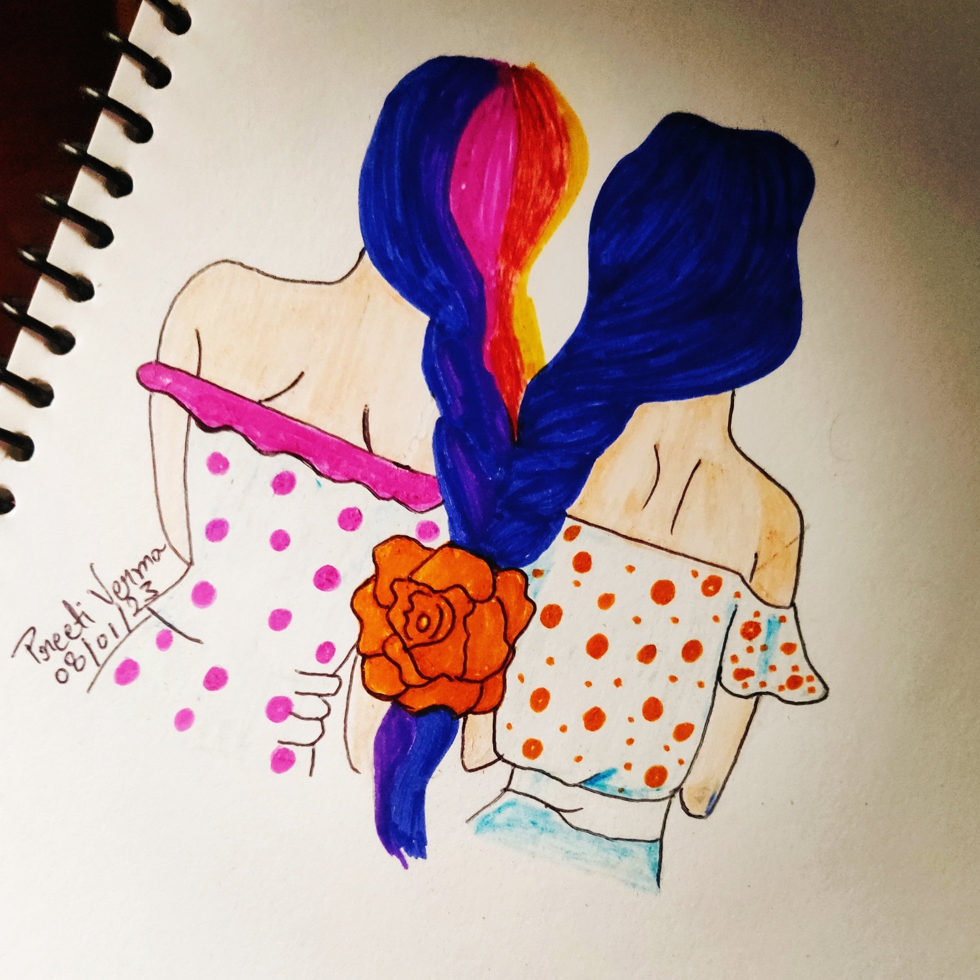 Drawings Of Best Friends Hugging