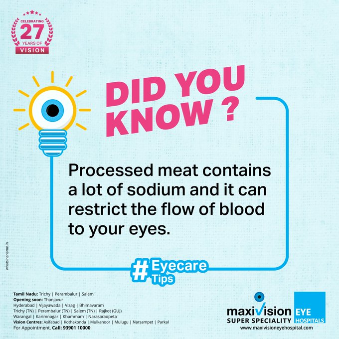boopathy2790's tweet photo. Keep a check on the amount of processed meat you consume and keep your eyes healthy. 

Book an appointment.
https://t.co/BPHW20y76E

#Maxivision #MaxivisionEyeHospitalTrichy #Eyecare #BookAnAppointment #EyeTips #EyeHealth https://t.co/g92tM4jJN7