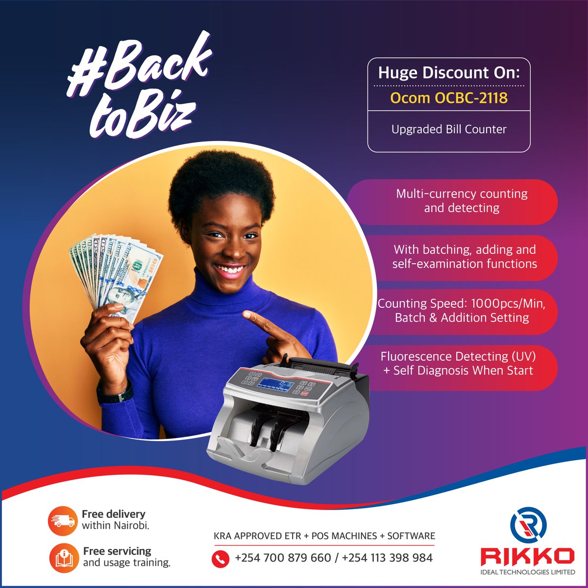 IdealRikko's tweet image. Say goodbye to manually counting cash and welcome to more time and fewer mistakes with the Ocom OCBC-2118. This device has does batching, counting, and has the ability to identify fake currency, in addition to being quick + accurate. #billcounter #timeefficiency #moneymanagement