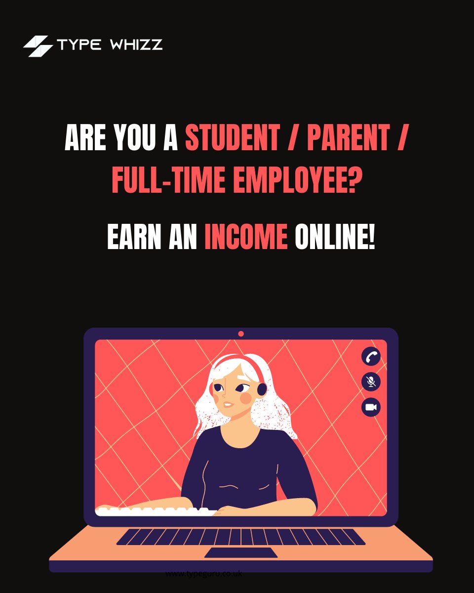 TypeWhizz's tweet photo. Are you a parent, student, or full-time employee? If so, you are the perfect candidate! 🤓 

Earn a supplementary income online with NO experience by signing up with TypeWhizz >>> https://t.co/rwFoXgmXkZ https://t.co/UfwCYZlM8h