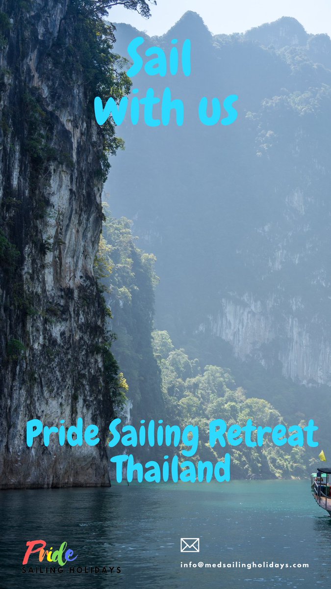 PrideSailing's tweet photo. Setting sail on a rainbow of adventure in the land of smiles 🌈🇹🇭
.
#summer #thailand #gaymen #pride #gay #pridesailing #sailing #swimming #islandhopping #diving https://t.co/QeVumpGQHc