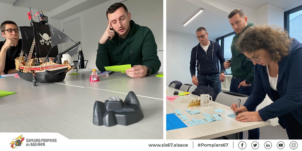 sdis67's tweet image. [FORMATION] Mise en pratique des compétences développées lors d’une formation du centre national de la fonction publique territoriale #CNFPT de co-développement #CODEV : animation d’un atelier d’innovation #SpeedBoat afin d’accompagner un service dans sa réorganisation. @cnfpt