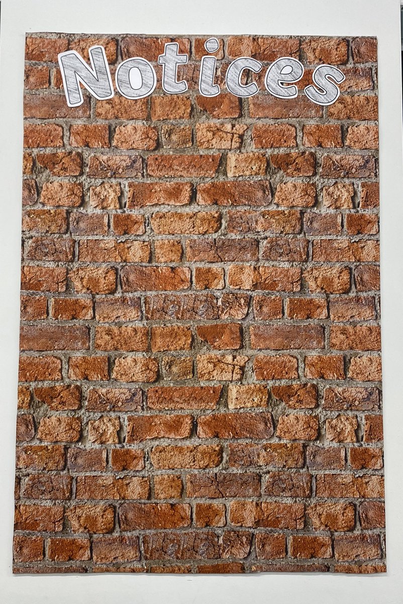 edwards_emiily's tweet photo. I have this board in my classroom with perfectly good brick backing paper that I don’t want to throw away. Anyone have any ideas of what the brick could be turned into? @MrTs_NQTs #edutwitter https://t.co/0KSrf2Tz7M