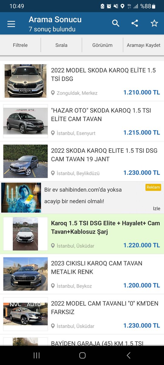 hakk94728702's tweet photo. #bayilerdesoygunvar bayiler yok çekiyor, sarı sayfada 200-250 bin fazlasina yüzlerce araç var. 
Kullanıcılar bulamazken galericiler nasıl bütün araçları toplayabilir. Bu nasıl bir düzen!
#skoda
#toyata 
#Honda 
#Hyundai 
#maliye #cimer #AHaber #FOXAnaHaber #ShowHaber #otomobil https://t.co/KIhzuTjO2q