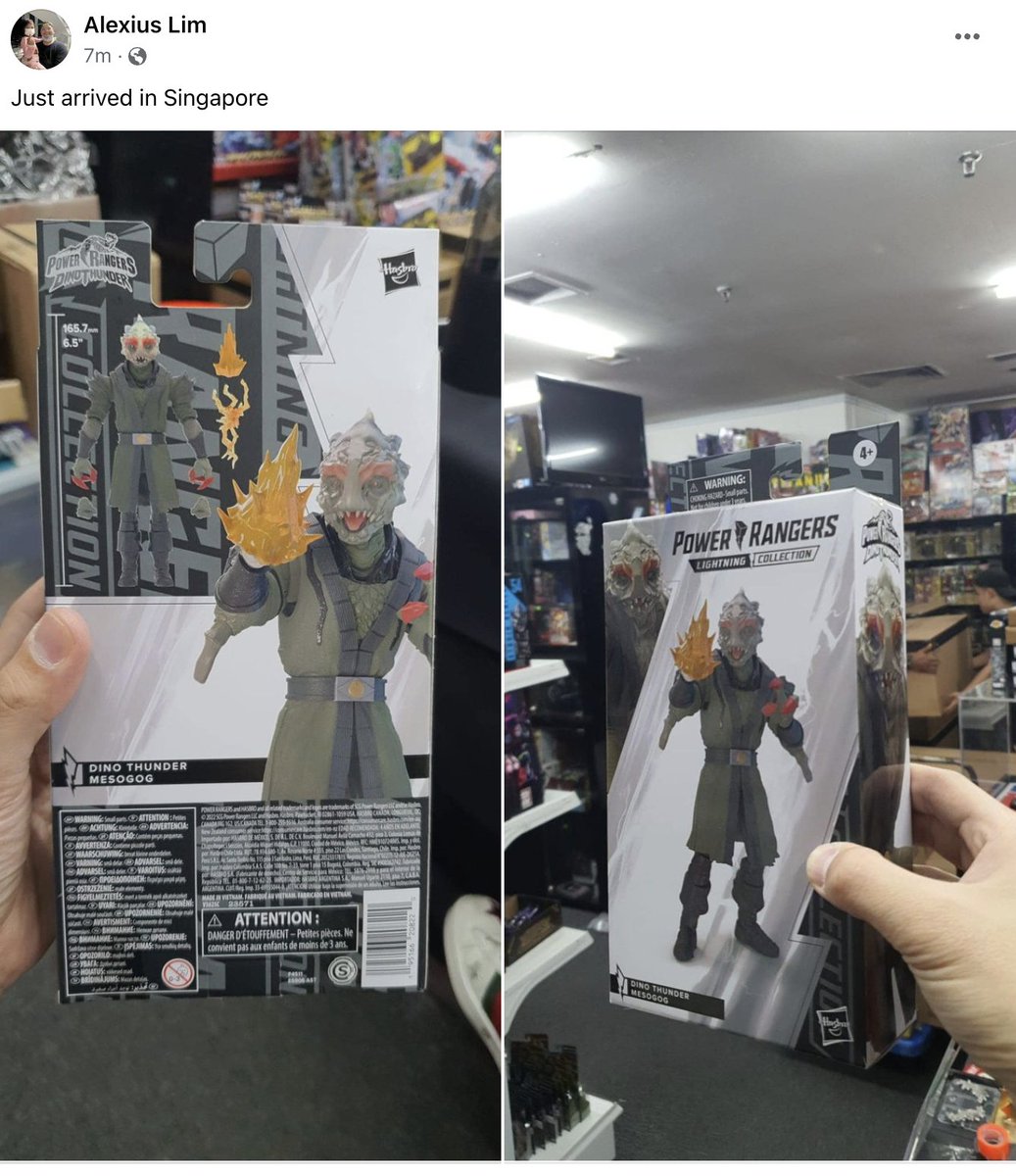 RangerChamber's tweet photo. We have a sighting of #PowerRangers #LightningCollection ⚡️ #Mesogog from #PowerRangersDinoThunder  

It appears he's been released in Singapore. 

Original photo leak came from the store #UnrivaledCollectibles so big shout out to them! https://t.co/uB68DlH3g9