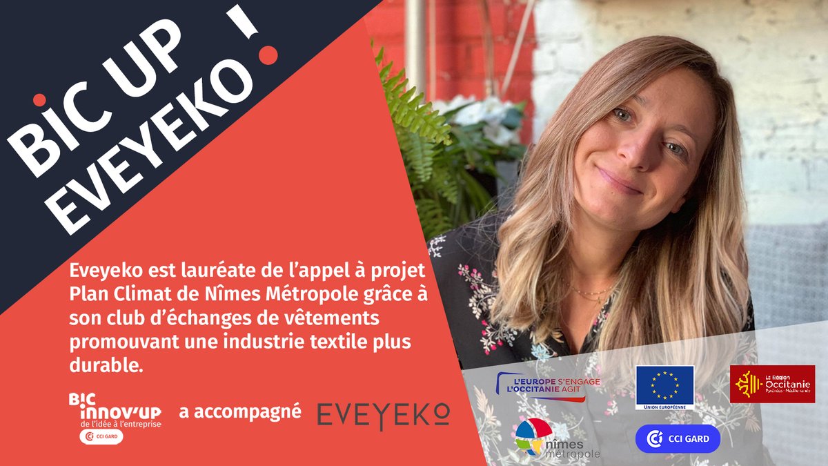 🏆La startup nîmoise Eveyeko, accompagnée par le BIC Innov’up jusque fin 2022, est lauréate de l’appel à projets Plan Climat lancé par <a href="/NimesMetropole/">Nîmes Métropole</a>.