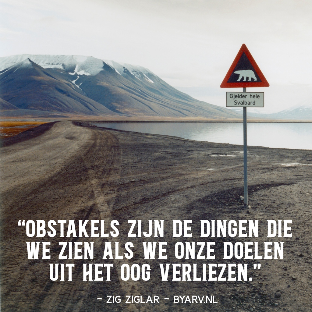 "Obstakels zijn de dingen die we zien als we onze doelen uit het oog verliezen." - Zig Ziglar

Meer quotes in het gratis boekje op byarv.nl/quotes

#quotes #successful #strength #inspirationalquotes #mindset #positivethoughts #inspiration #Ziglar #ZigZiglar