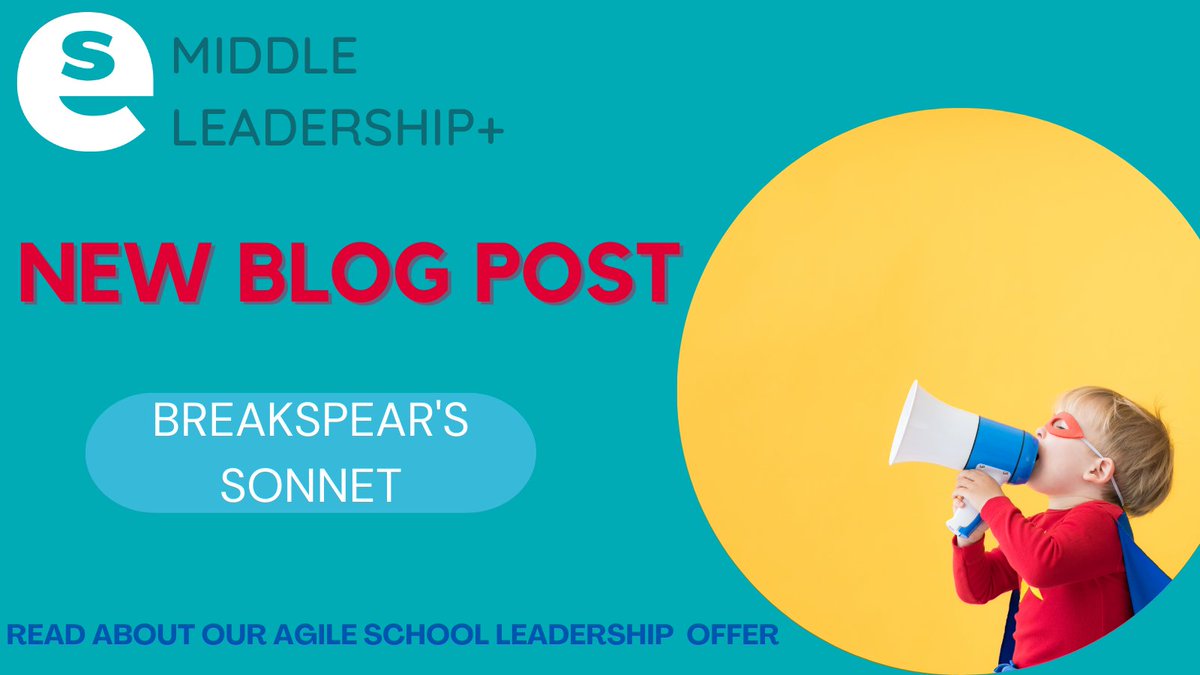New blog alert! 📣 Don't miss our latest blog, Breakspear's Sonnet, all about our agile school leadership offer, live on our website now: ow.ly/lWEm50Mp9cz