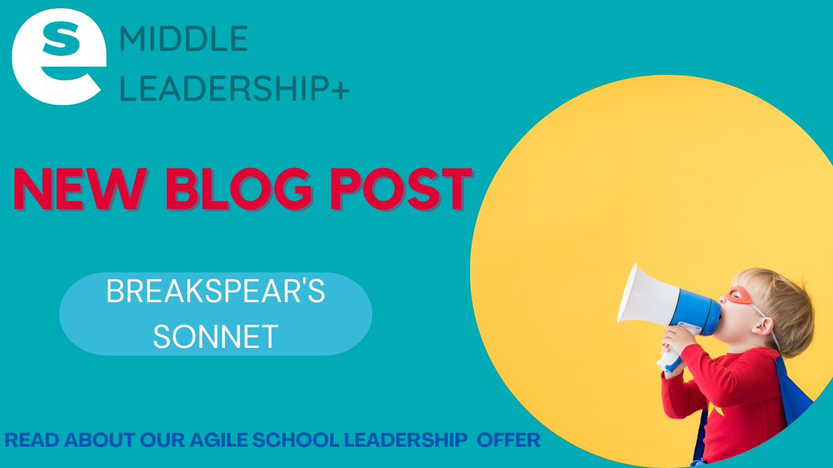 New blog alert! 📣

Don't miss our latest blog, Breakspear's Sonnet, all about our agile school leadership offer, live on our website now: ow.ly/lWEm50Mp9cz