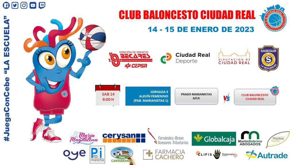 CBCiudadReal's tweet photo. 🚨Partidos de este fin de semana❤️🏀 Escuela y federados… Iniciamos con fuerza un gran año… Vamosss a por ello!!💪🏻💪🏻😊

#JuegaConCEBE 
#BECARES 
@SasegurSL 
@SomosGlobalcaja 
@CR_Deporte https://t.co/NK4wRhBzJY