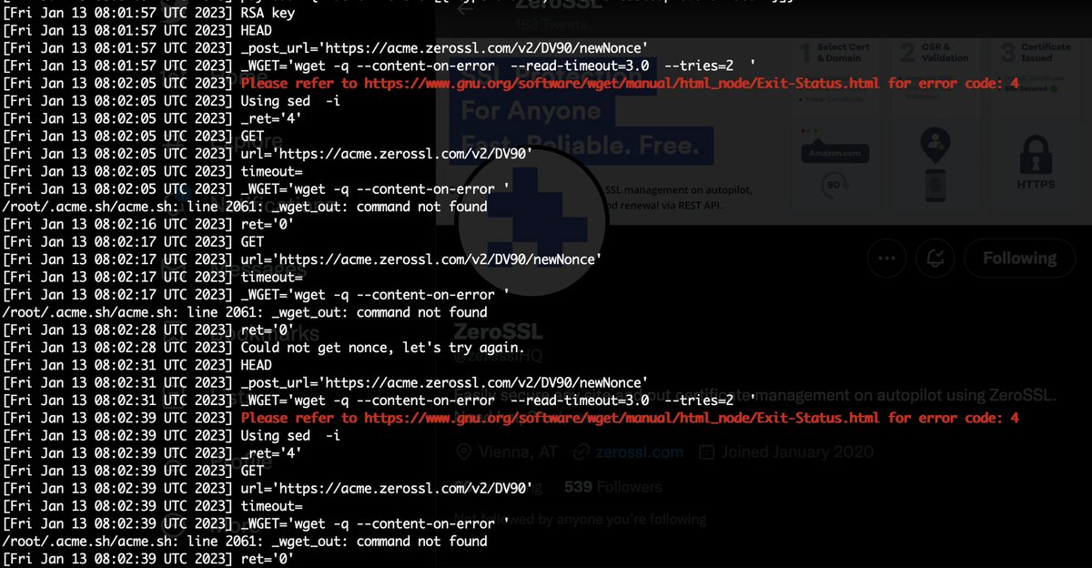 turboMaxUltra's tweet photo. @zerosslHQ @Zendesk after joining letsencrypt and zero ssl always following error while renewing certificates https://t.co/kX4lpoKI7t