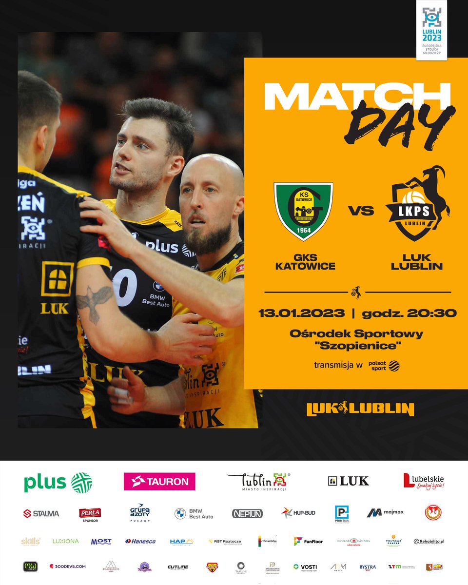 ☑️ 𝗠𝗔𝗧𝗖𝗛𝗗𝗔𝗬
🏆 20. kolejka <a href="/PlusLiga_/">PlusLiga</a>
🆚 <a href="/GKSSiatkowka/">GKS Katowice Siatkówka</a>
📍 Ośrodek Sportowy "Szopienice"
🕚 20:30
🎥 <a href="/polsatsport/">Polsat Sport</a>