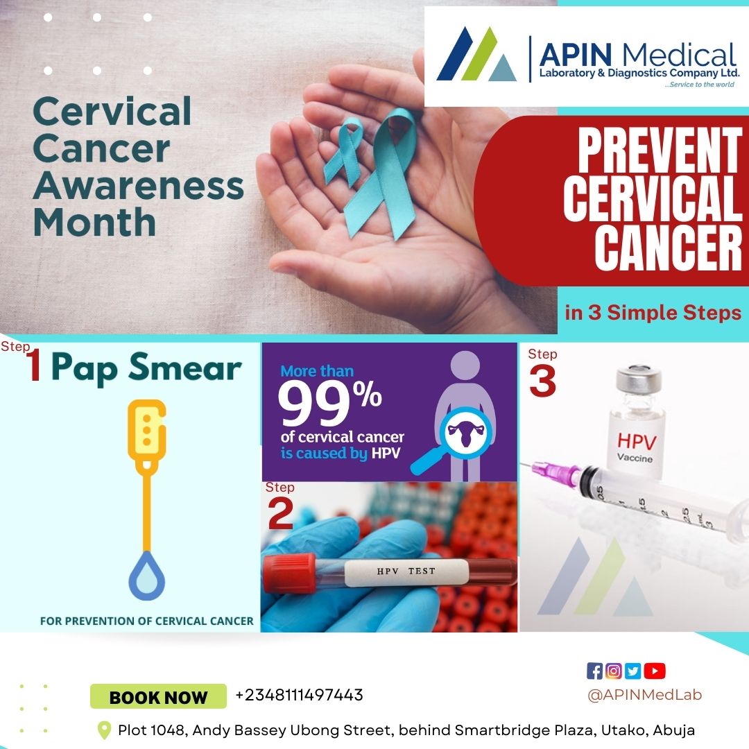 APINMedLab's tweet photo. #January is for #Cervical #Cancer Prevention.
Break the myth, go for #Pap #Smear screening today Friday the 13th! Early detection saves life. #Health #APINLab #Blue ribbon #HPV #Vaccine https://t.co/Ok3hiWcfJF